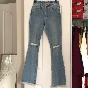 Bell Bottom Ripped Jeans